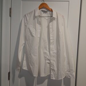 Restaurant Uniform Polka Dot White Button-Up Shirt